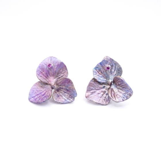 Sapphire Hydrangea Stud Earrings