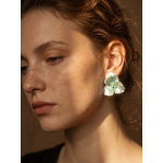 Tsavorite Garnet Hydrangea Stud Earrings