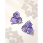 天然蓝宝石绣球花耳钉
