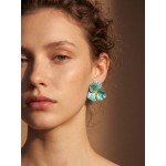 Tsavorite Garnet Hydrangea Stud Earrings