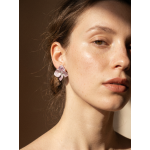 Pink Sapphire Hydrangea Stud Earrings