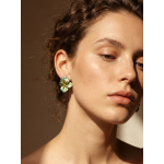 Tsavorite Garnet Hydrangea Stud Earrings