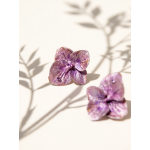 天然粉色蓝宝石绣球花耳钉