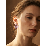 Pink Sapphire Hydrangea Stud Earrings
