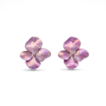 Pink Sapphire Hydrangea Stud Earrings