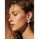 Pink Sapphire Hydrangea Stud Earrings